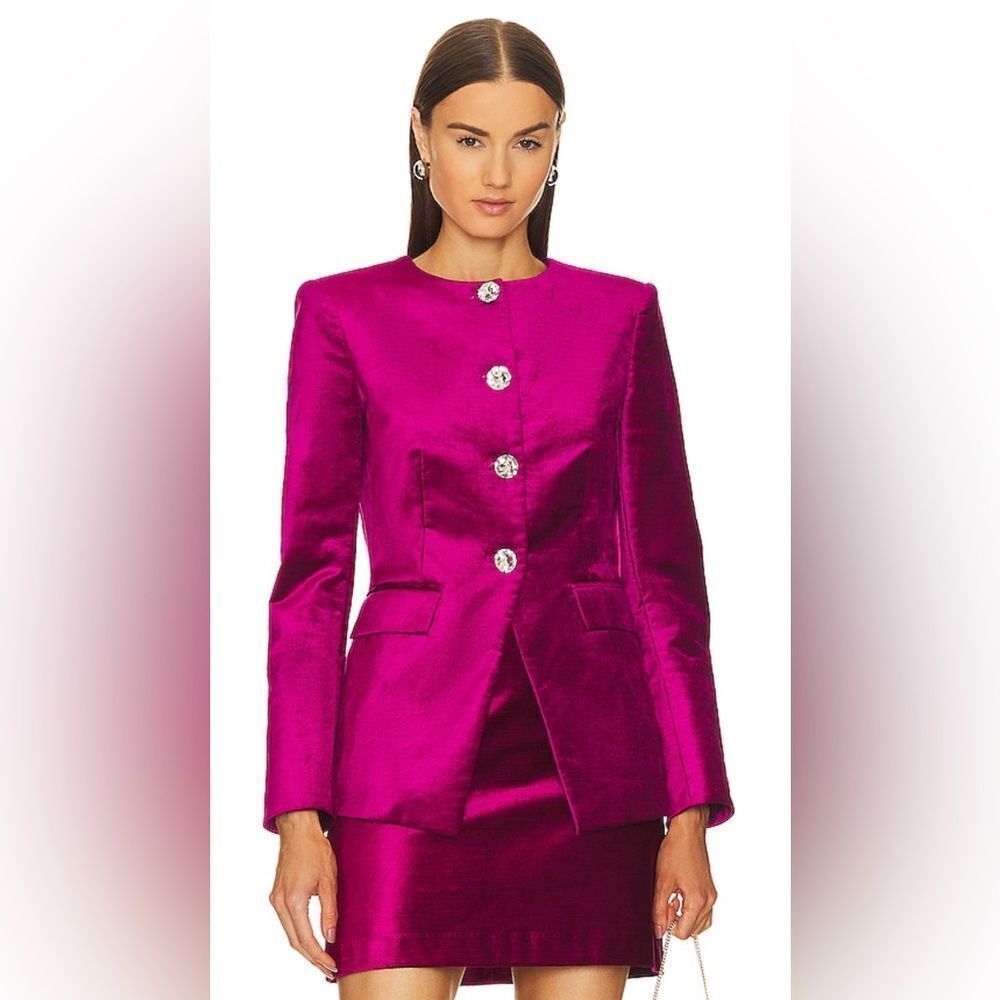 NEW Veronica Beard Cencia Jacket Velvet Fuchsia Size 0